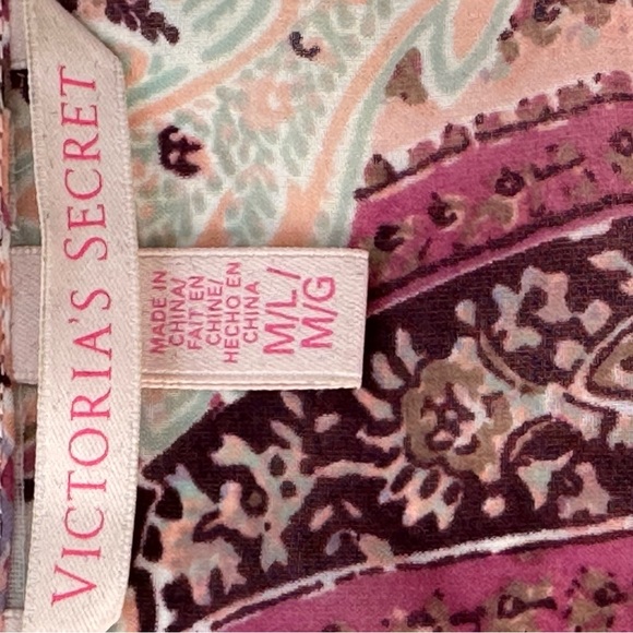 VICTORIA’S SECRET Feminine butterfly sleeves tie front sheer jacket paisley M L - Picture 9 of 9